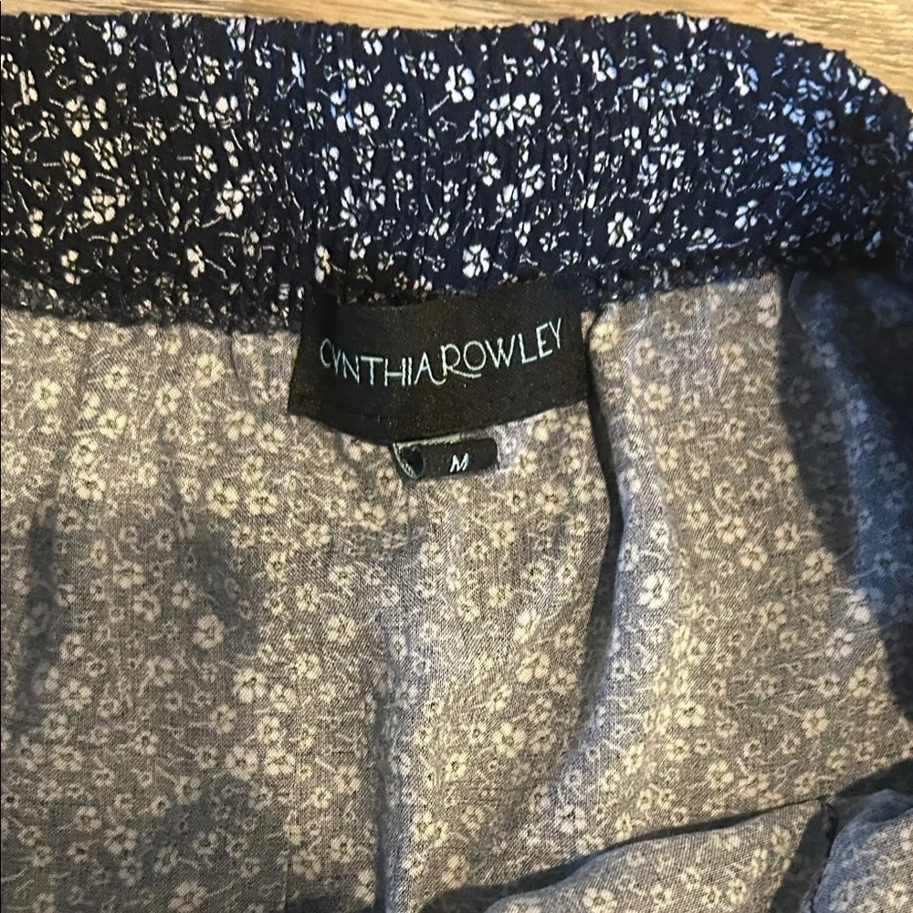 Cynthia‎ Rowley Floral Navy Blue and White Skirt